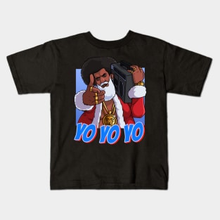 Black Santa Claus Hip Hop Christmas Kids T-Shirt